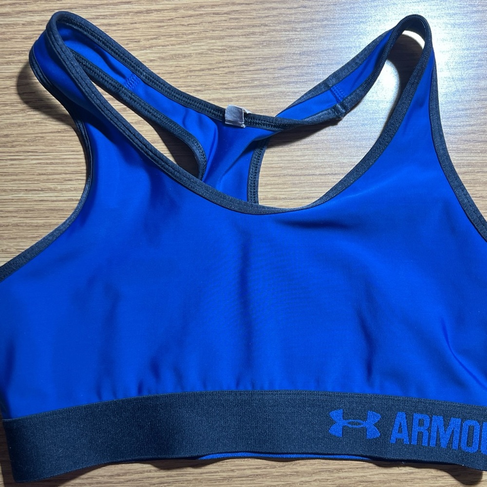 Blue Under Armour sports bra
